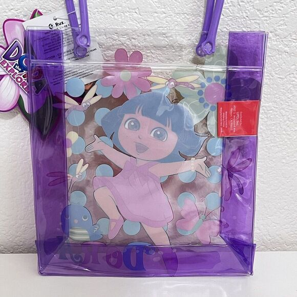 Nickelodeon Dora the Explorer Plastic Tote Party Gift Bag Purse 8" w/ TAGS - Picture 10 of 11